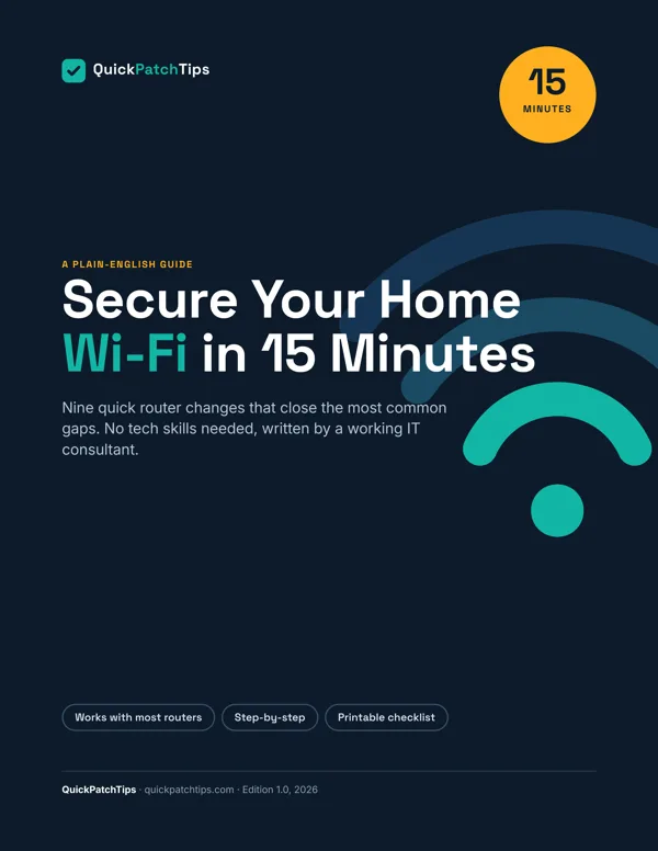 Cover of the guide Secure Your Home Wi-Fi in 15 Minutes
